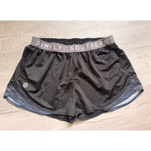 Black and gray women's SIMPLY SOUTHERN athletic‎ shorts 2XL